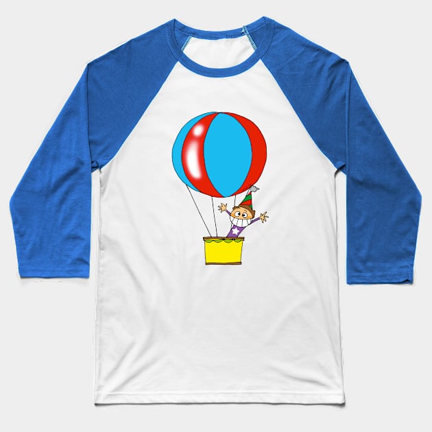 hot air balloon kid Baseball T-Shirt by cartoonygifts